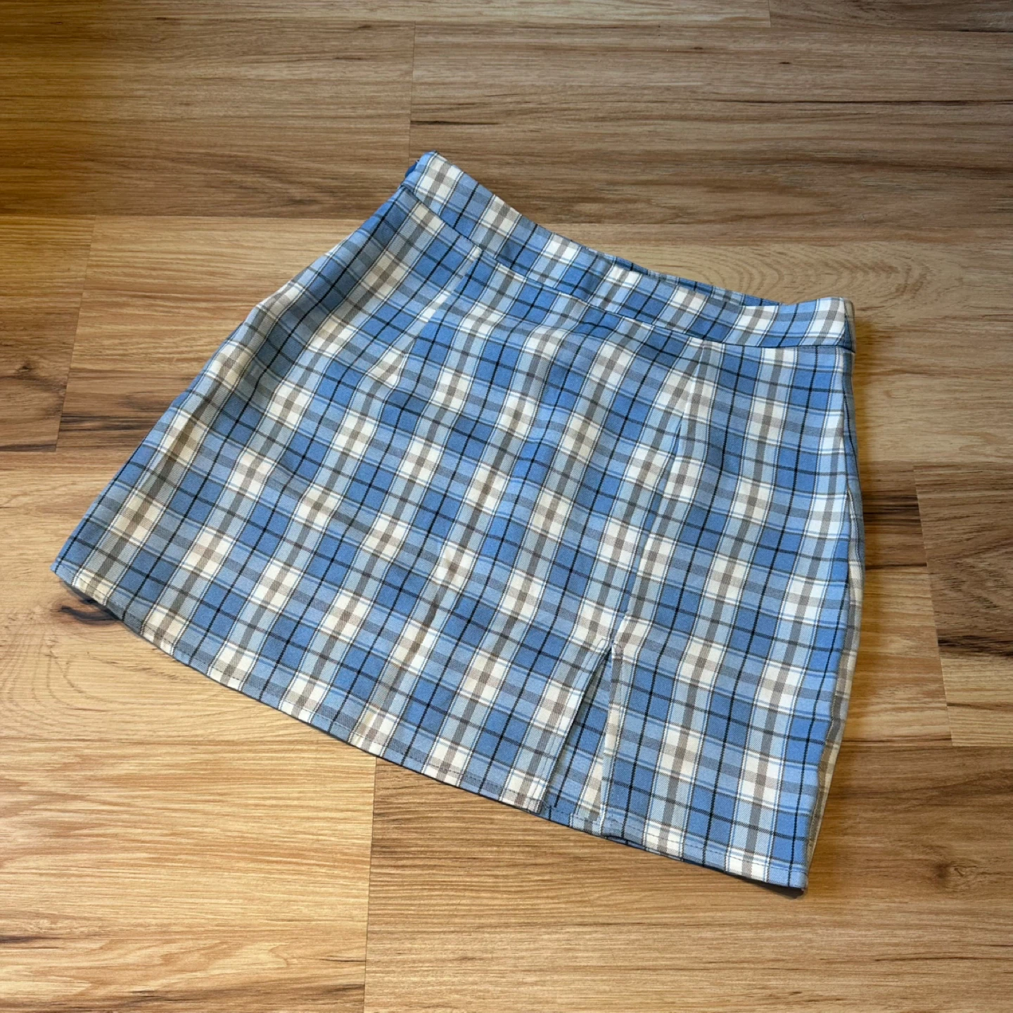 SHEIN Women's Plaid Mini Skirt - Blue/White/Brown XS