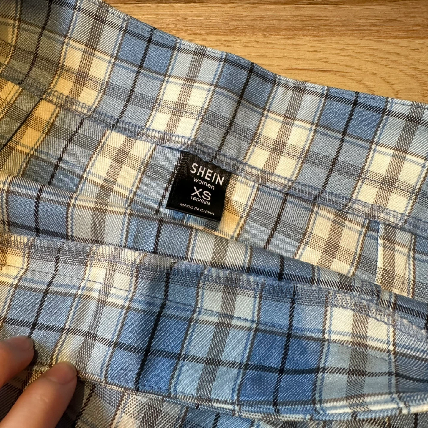 SHEIN Women's Plaid Mini Skirt - Blue/White/Brown XS - photo 3