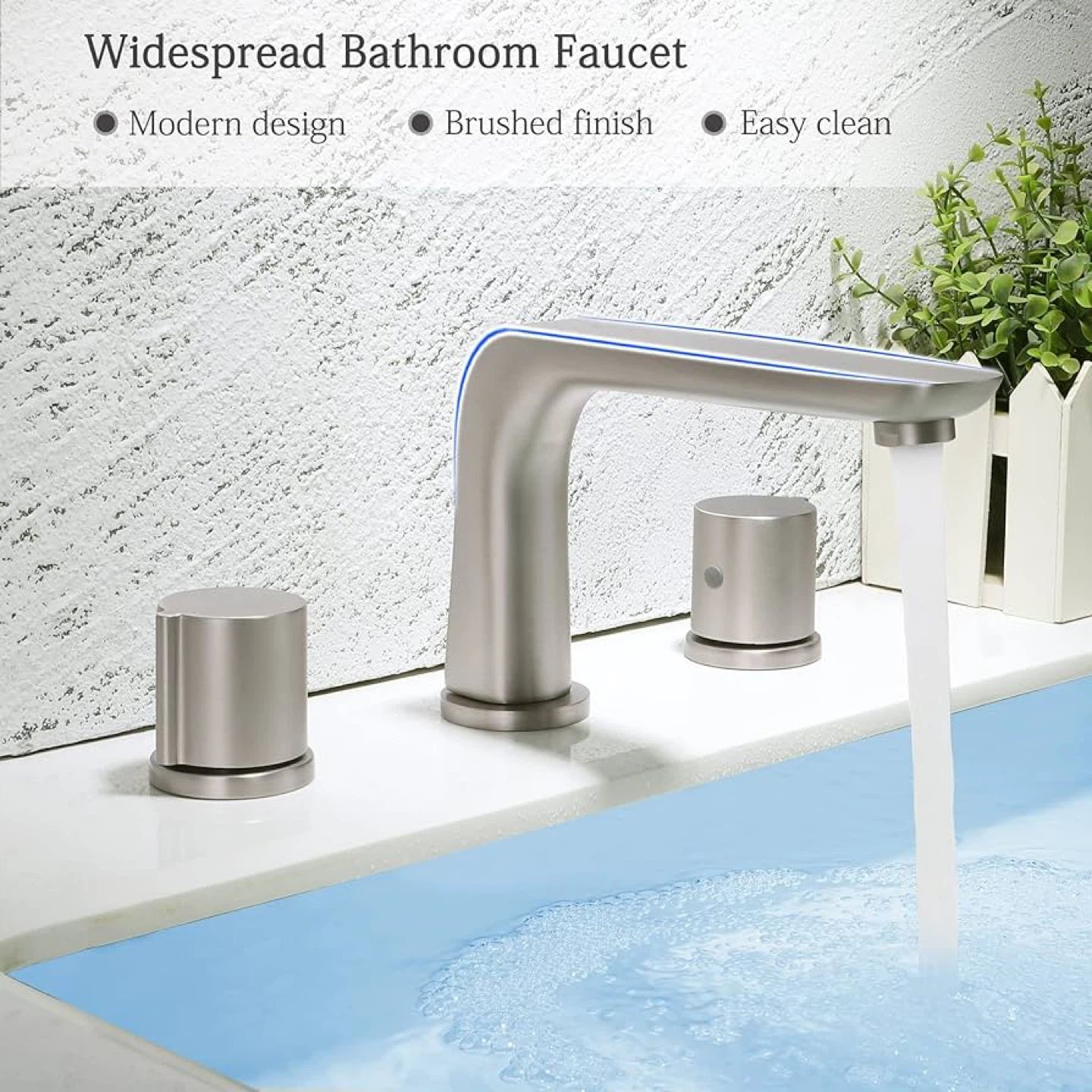 Brushed Nickel Widespread Bathroom Faucet - photo 4