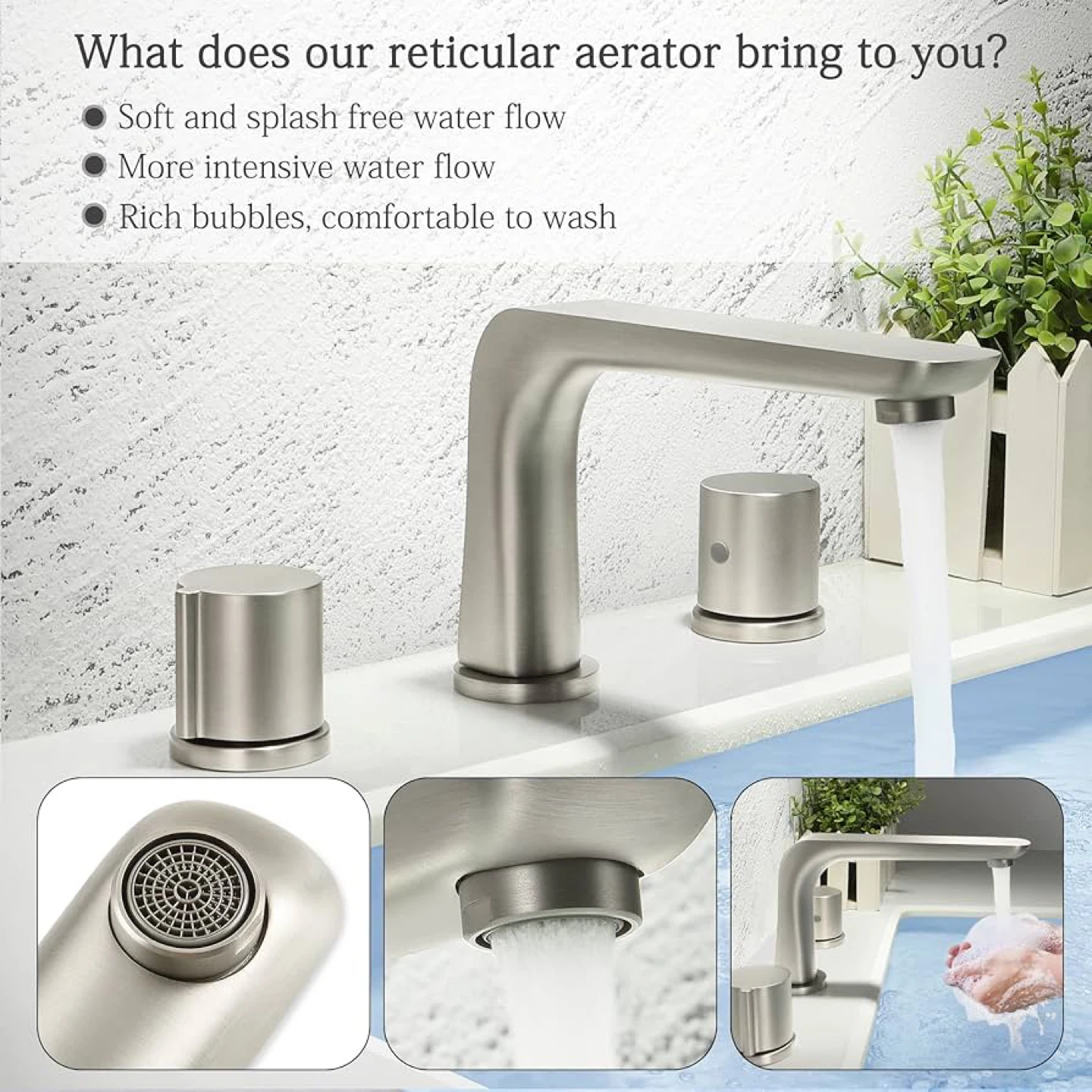 Brushed Nickel Widespread Bathroom Faucet - photo 2