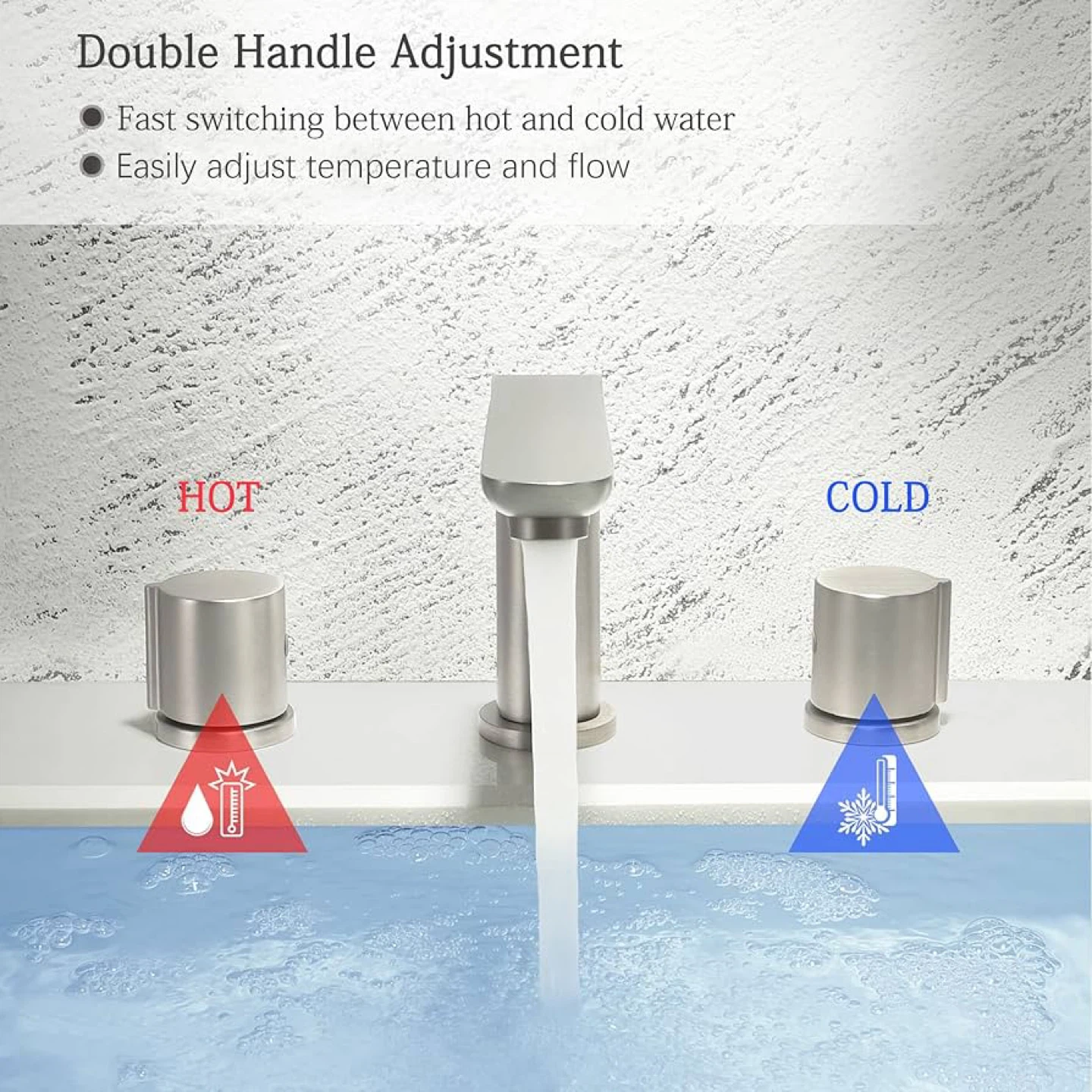 Brushed Nickel Widespread Bathroom Faucet - photo 3