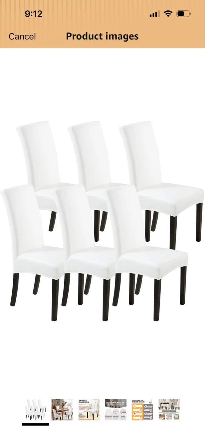 New-White PU Leather Dining Chair Covers (Set of 6)