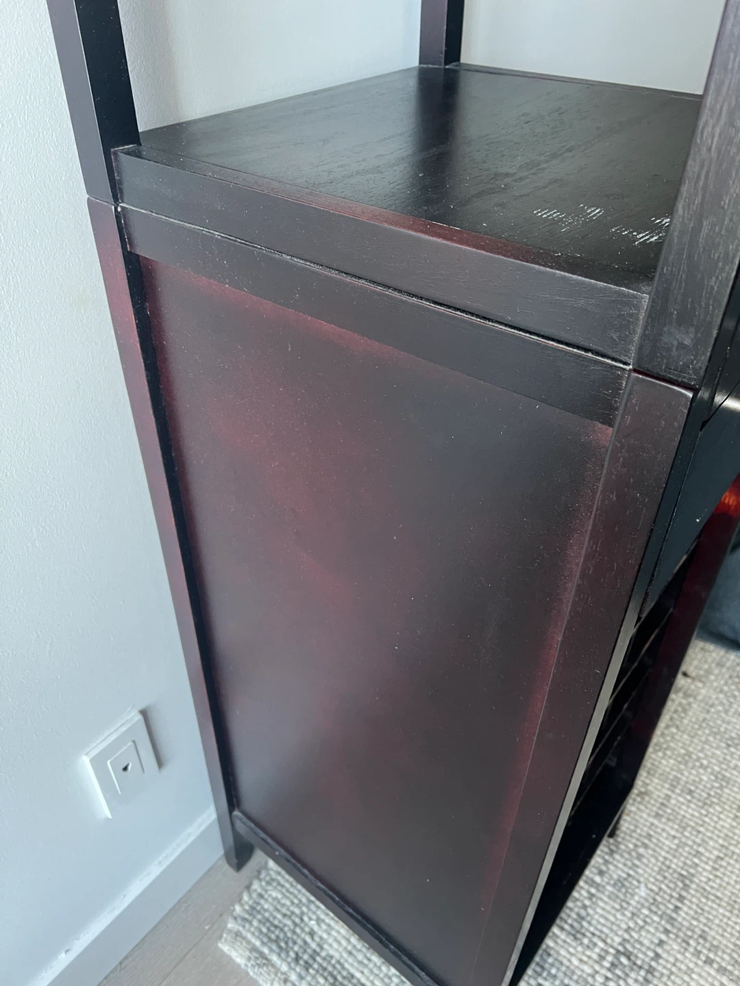 Dark Wood Wine Rack with Drawer and Glass Holder - photo 5