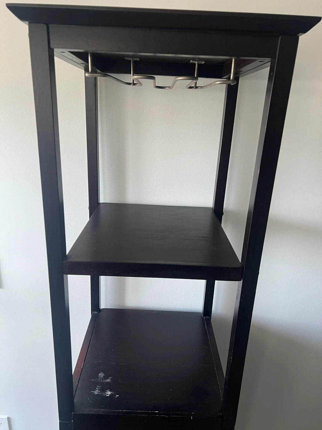 Dark Wood Wine Rack with Drawer and Glass Holder - photo 3