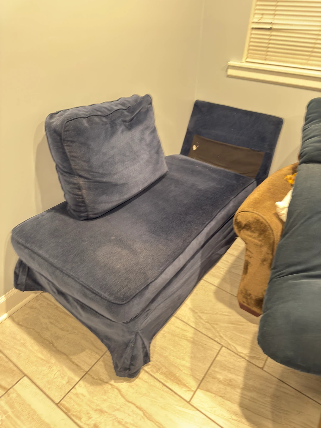 Dark Blue Chaise Lounge Chair - photo 3