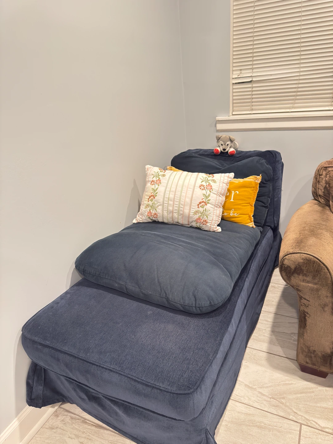 Dark Blue Chaise Lounge Chair - photo 2