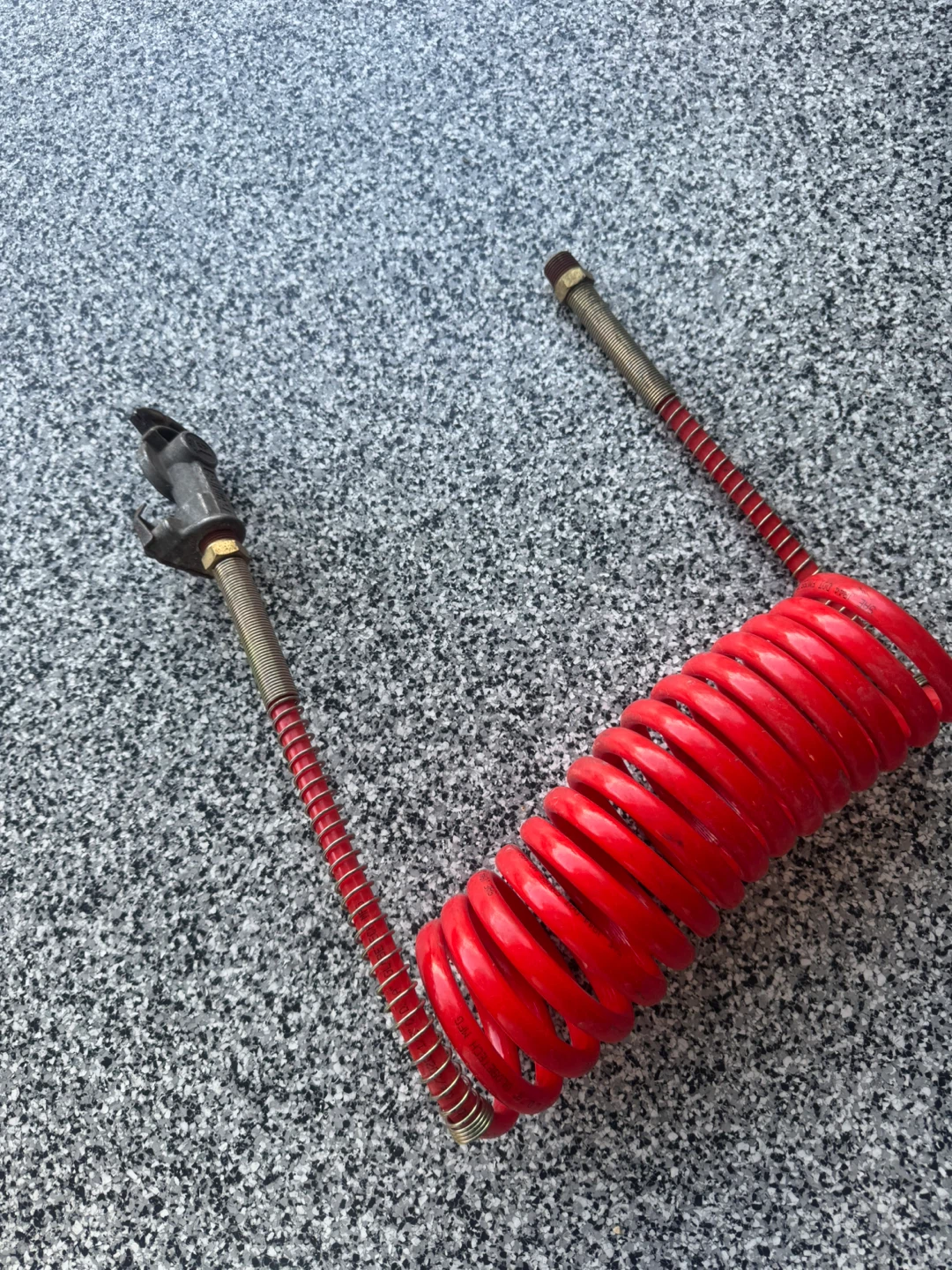 Red Coiled Air Hose with Connectors