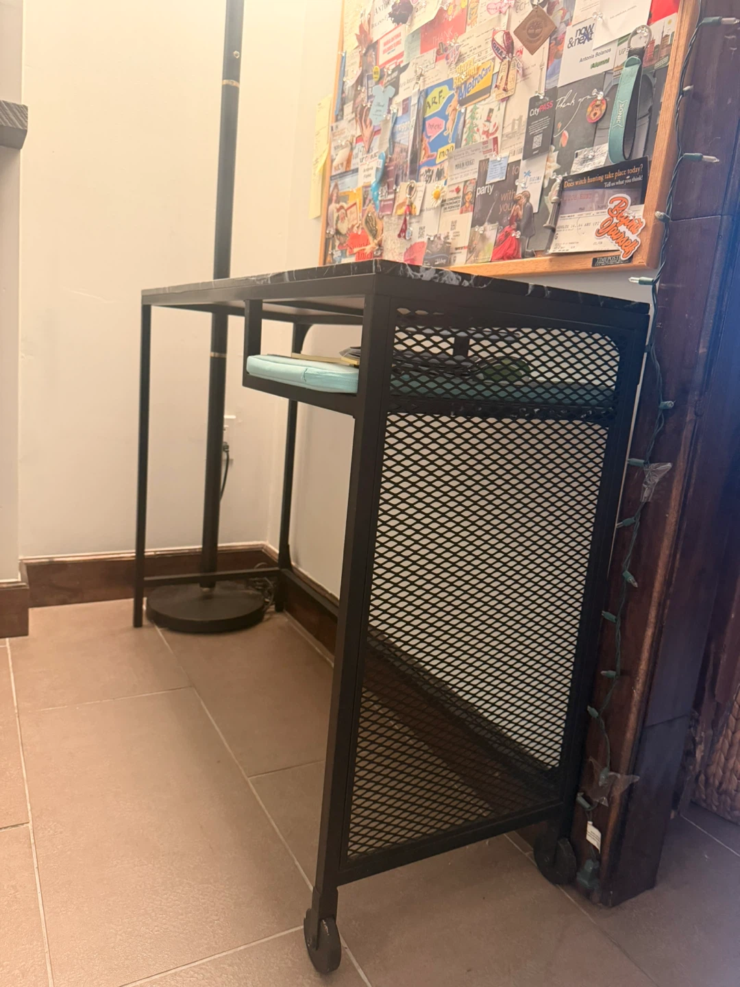 Black Marble Top Desk with Shelf - photo 3