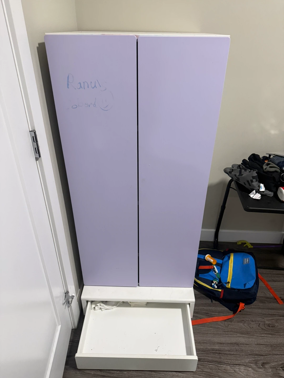 Kids Purple Storage Cabinet with Drawer - photo 3