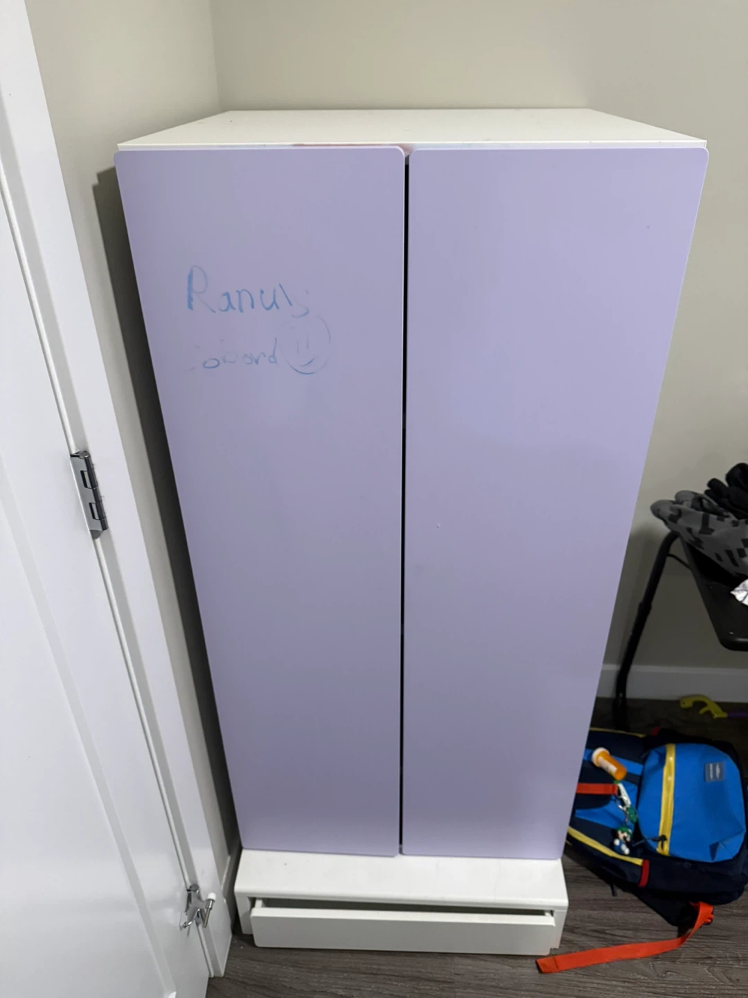 Kids Purple Storage Cabinet with Drawer - photo 2