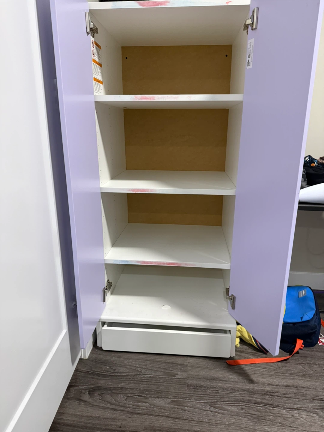 Kids Purple Storage Cabinet with Drawer - photo 4