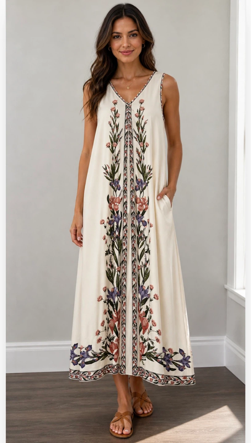 Max Studio London Floral Maxi Dress XL