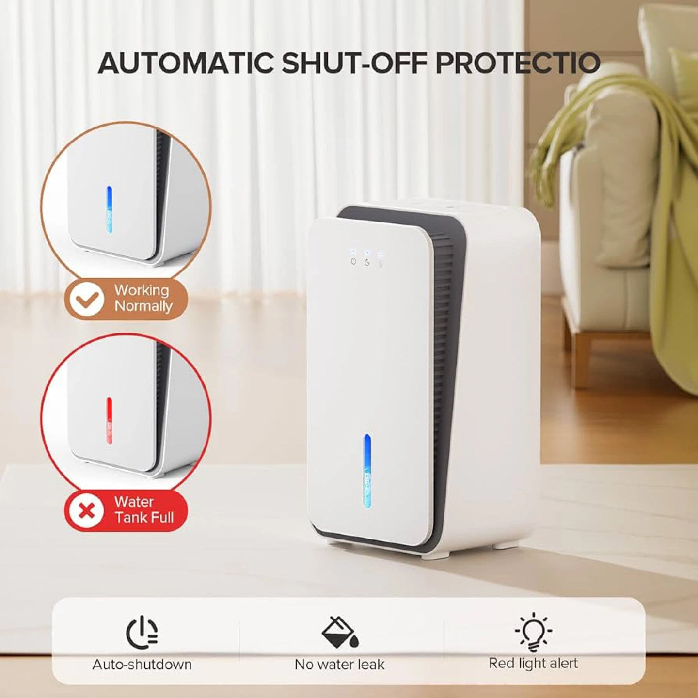 Compact Dehumidifier with 7 Color Ambient Lighting - photo 3