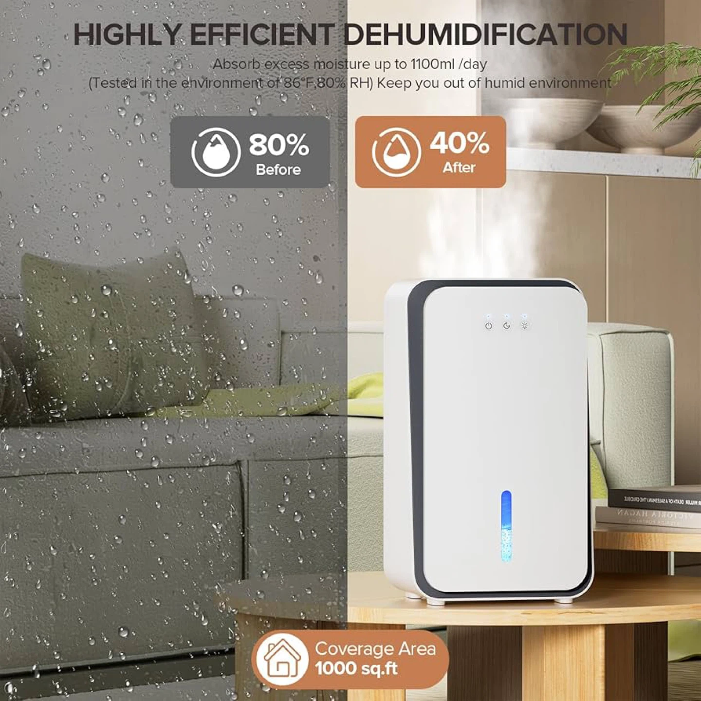 Compact Dehumidifier with 7 Color Ambient Lighting - photo 5