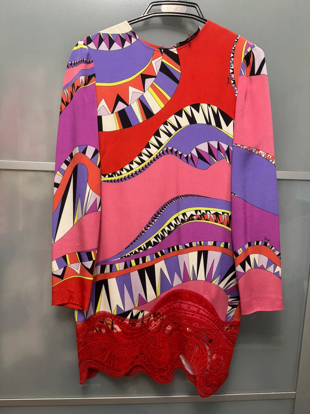 Emilio Pucci Printed Dress with Lace Trim