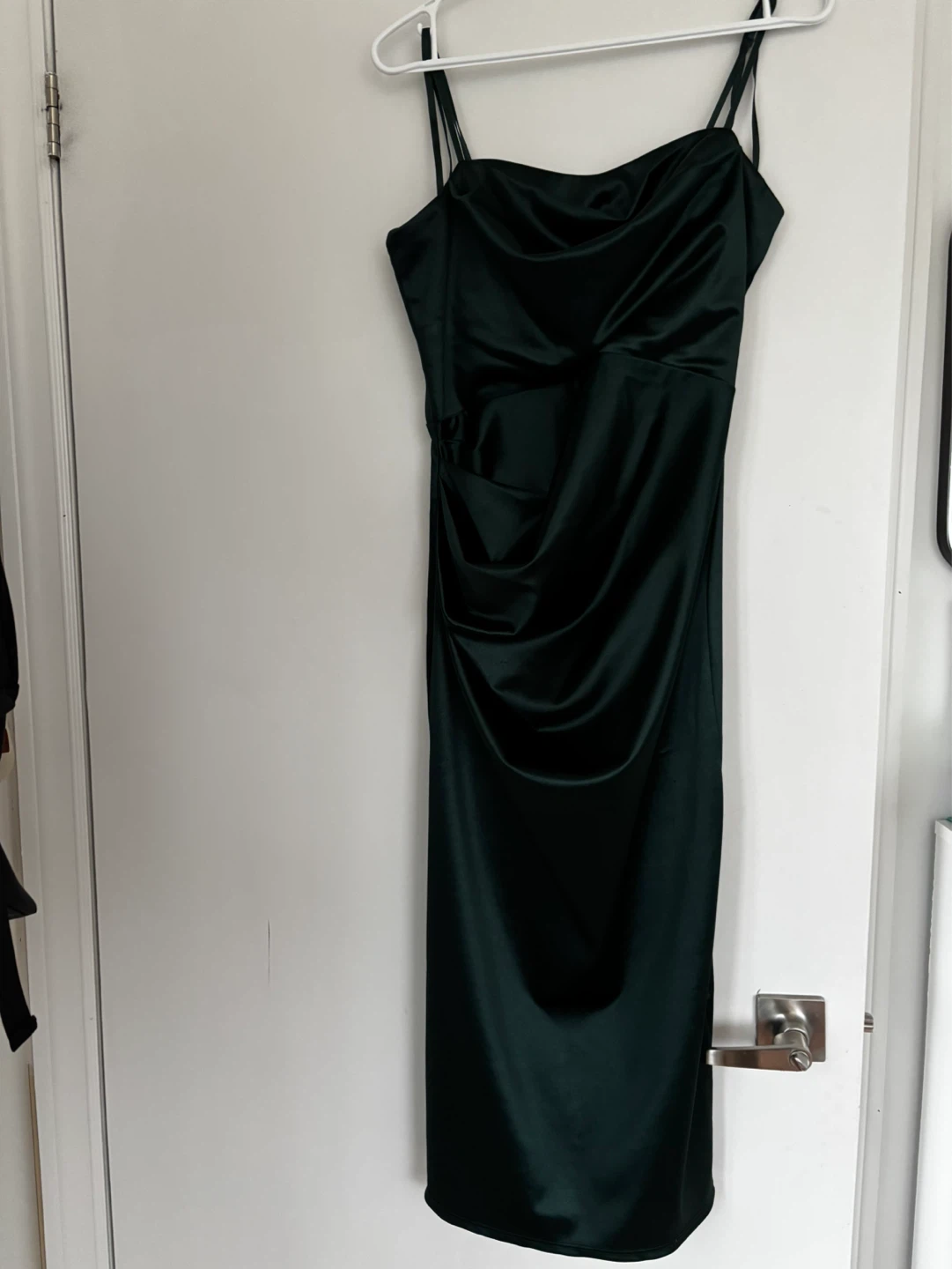 Forest Green Satin Slip Dress - photo 2