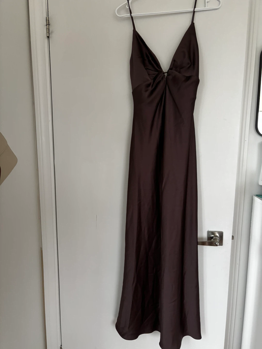 Brown Satin Maxi Dress - photo 2