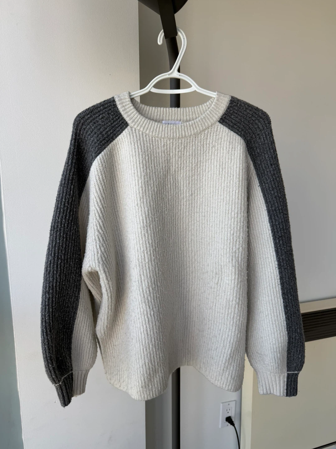 Cozy Contrast Sleeve Knit Sweater