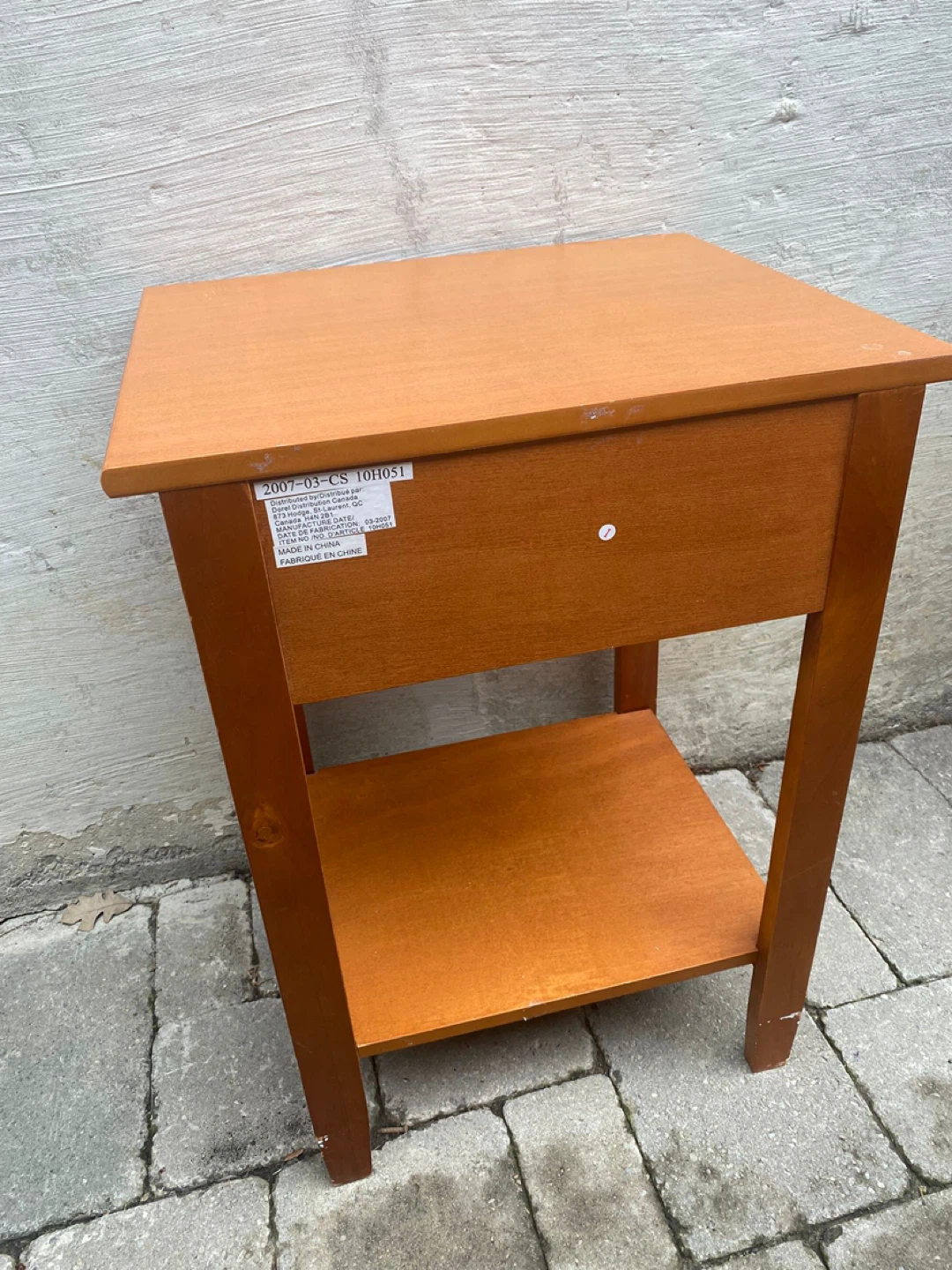 Wooden End Table with Drawer - photo 4