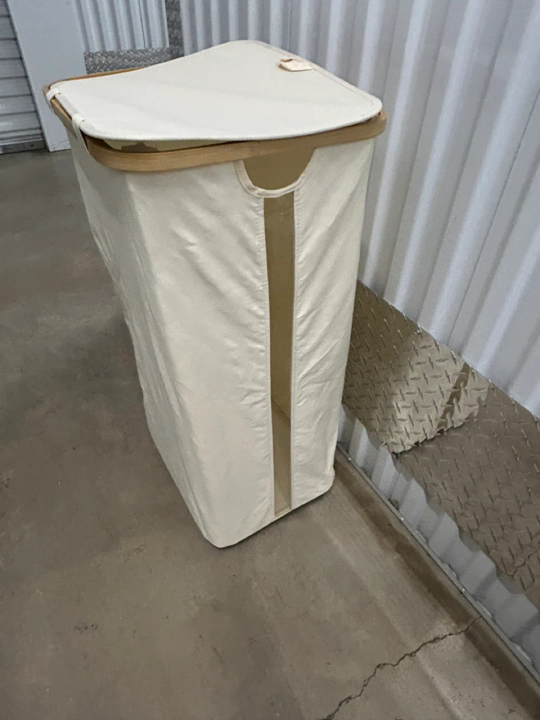 Tall Laundry Hamper with Lid - Off-White - photo 2