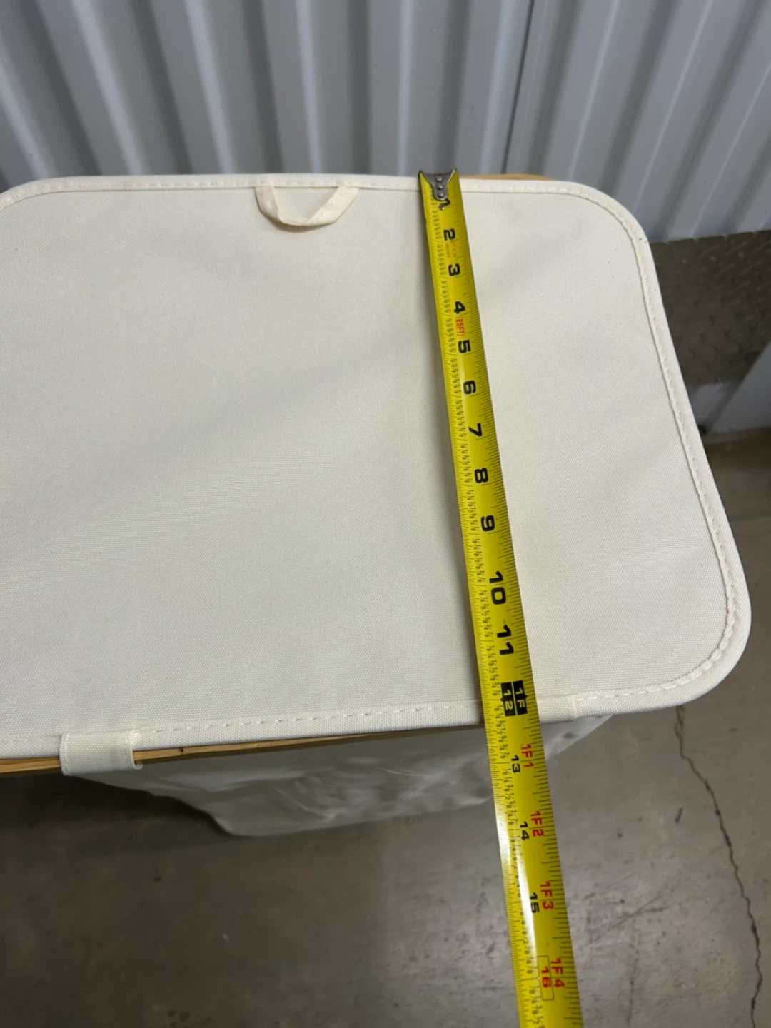 Tall Laundry Hamper with Lid - Off-White - photo 4