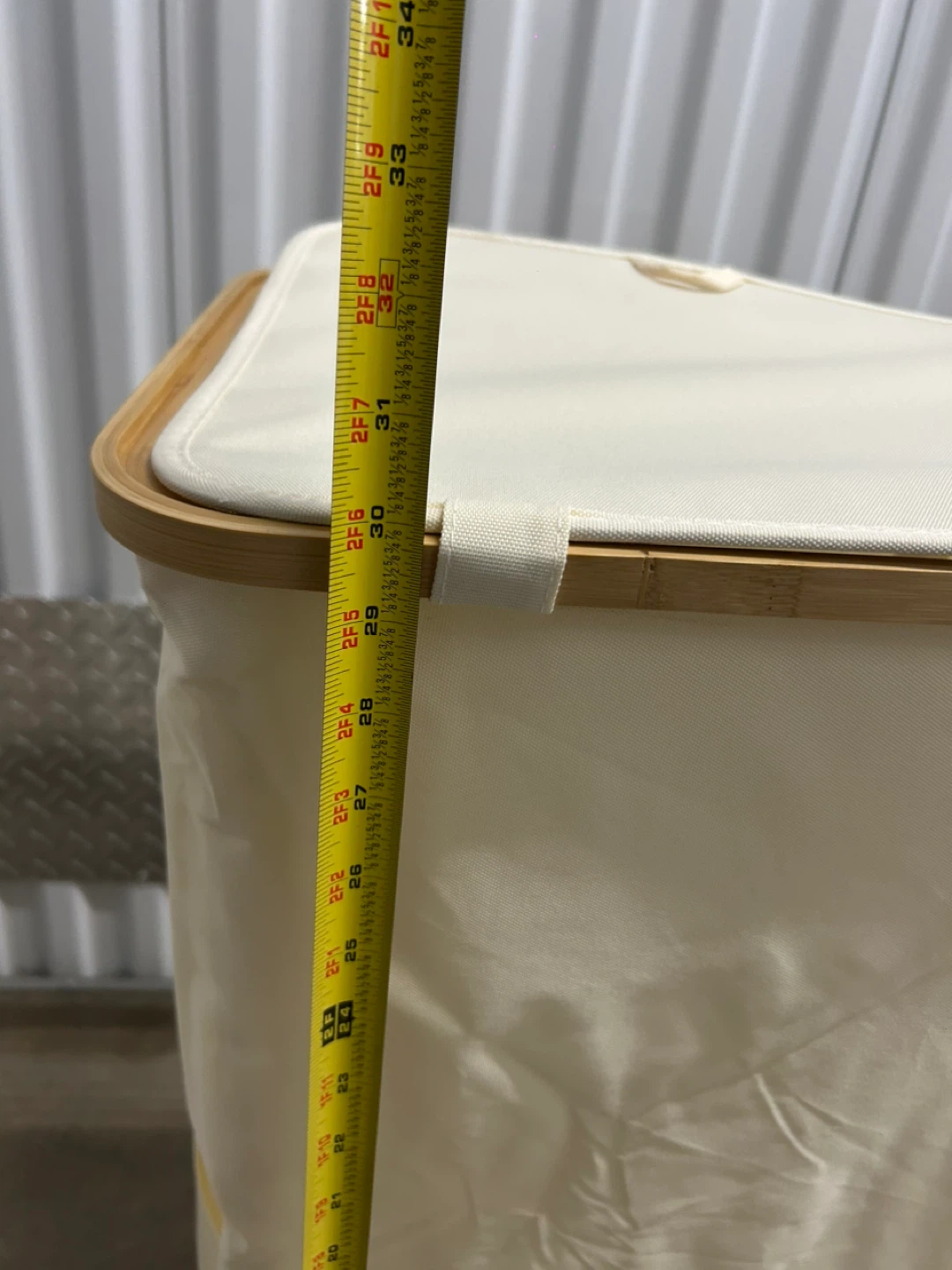 Tall Laundry Hamper with Lid - Off-White - photo 5