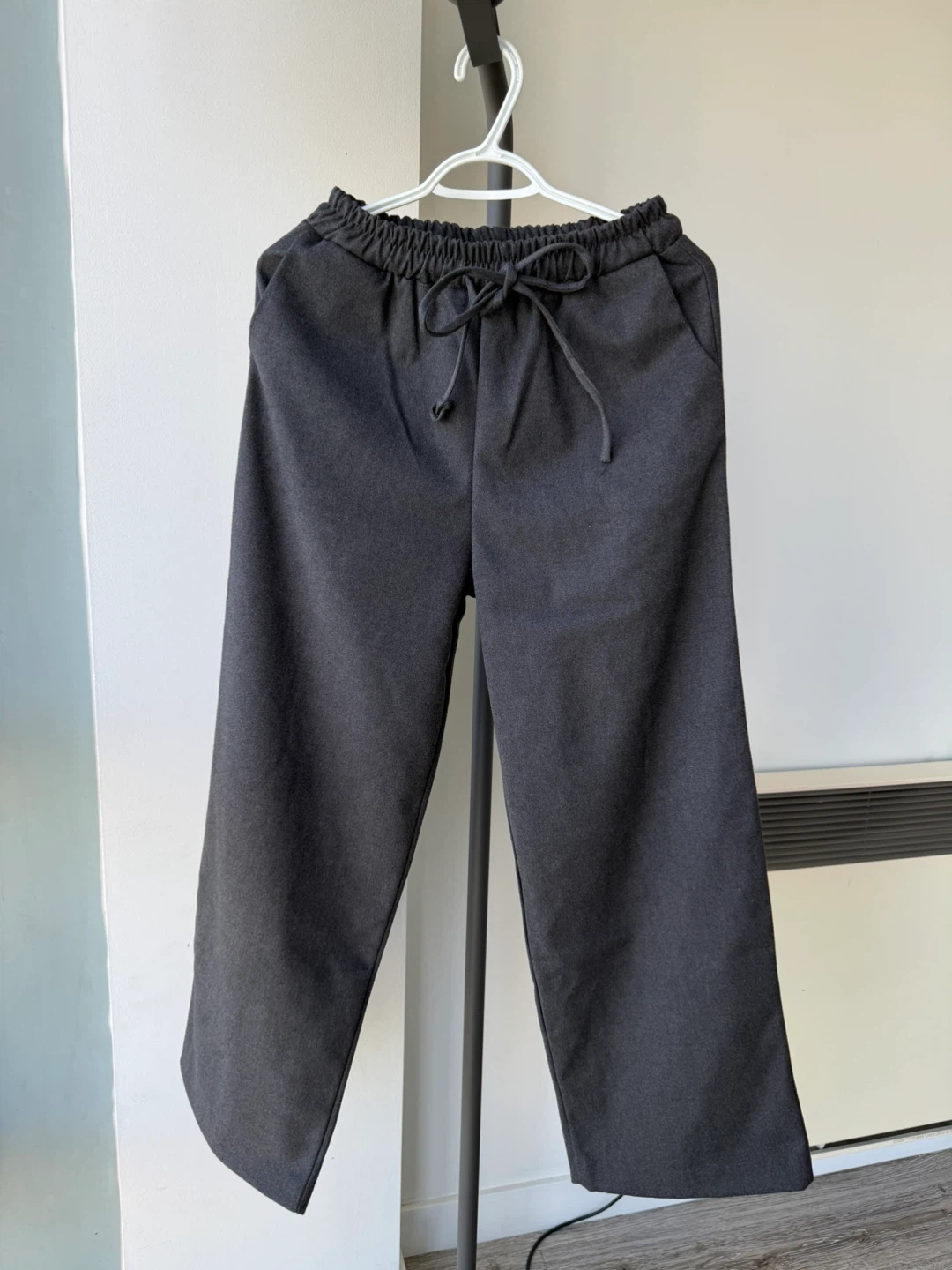 Dark Grey Elastic Waist Pants