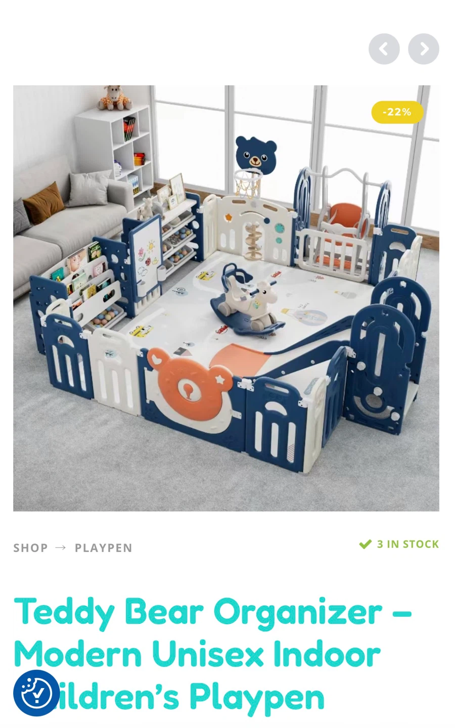 Teddy Bear Organizer Children's Indoor Playpen