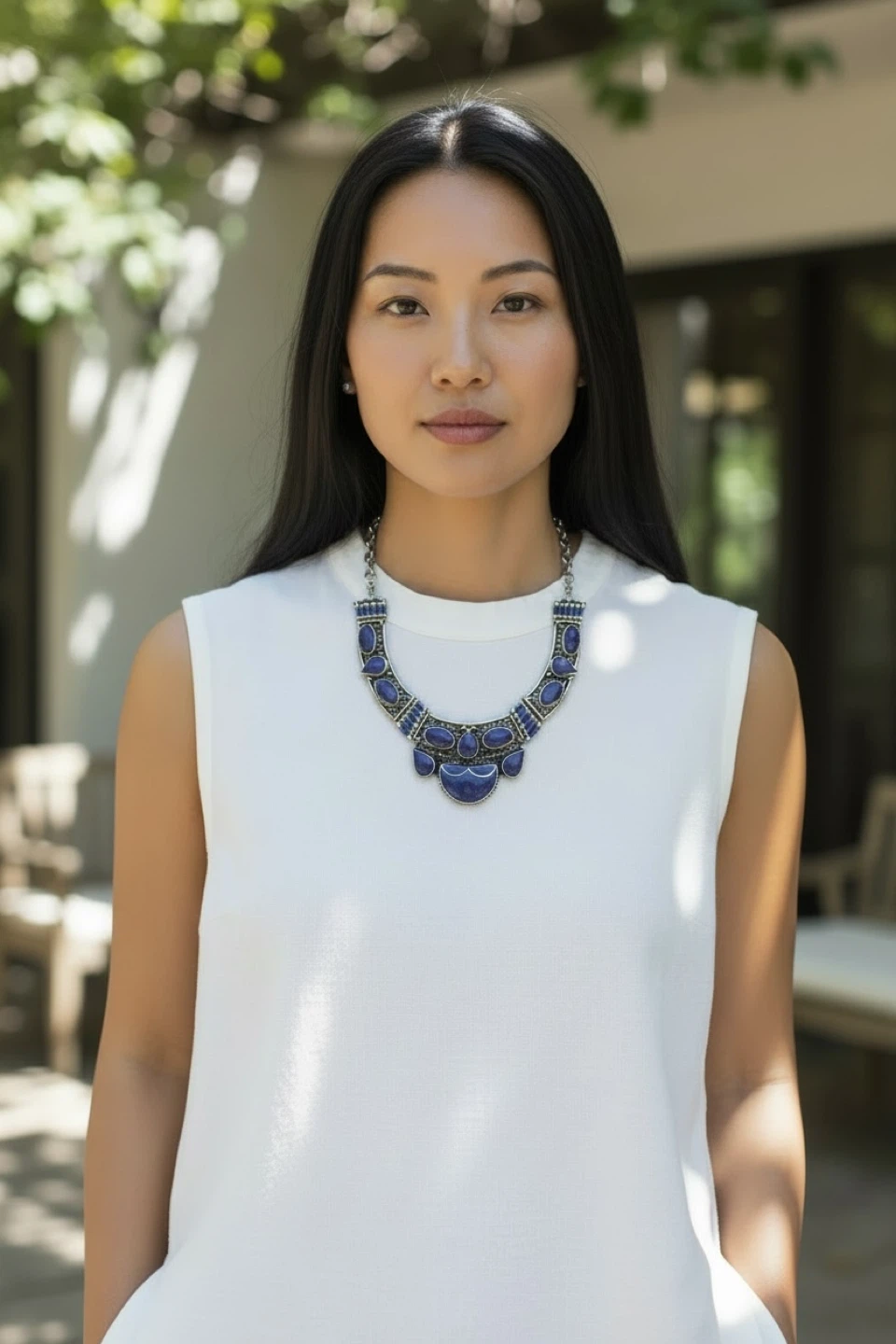 Statement Blue Stone Necklace - photo 2
