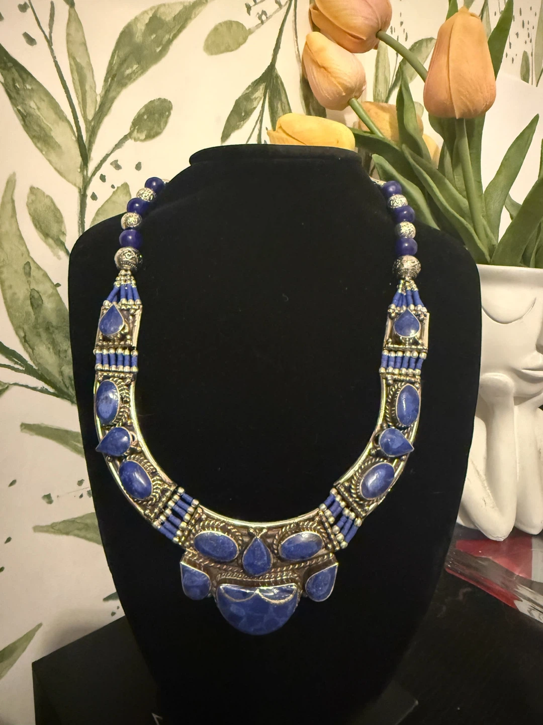 Statement Blue Stone Necklace