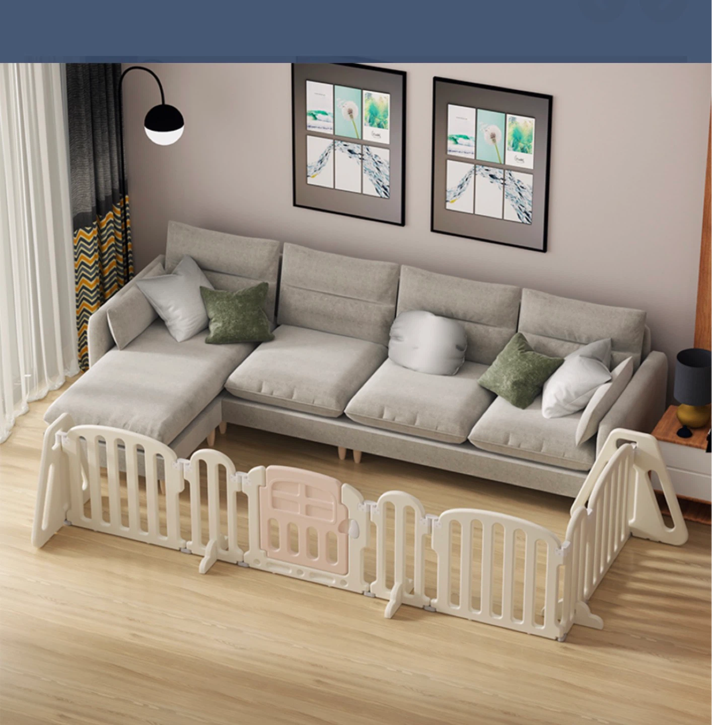 White Toddler Playpen Bed Rail Set