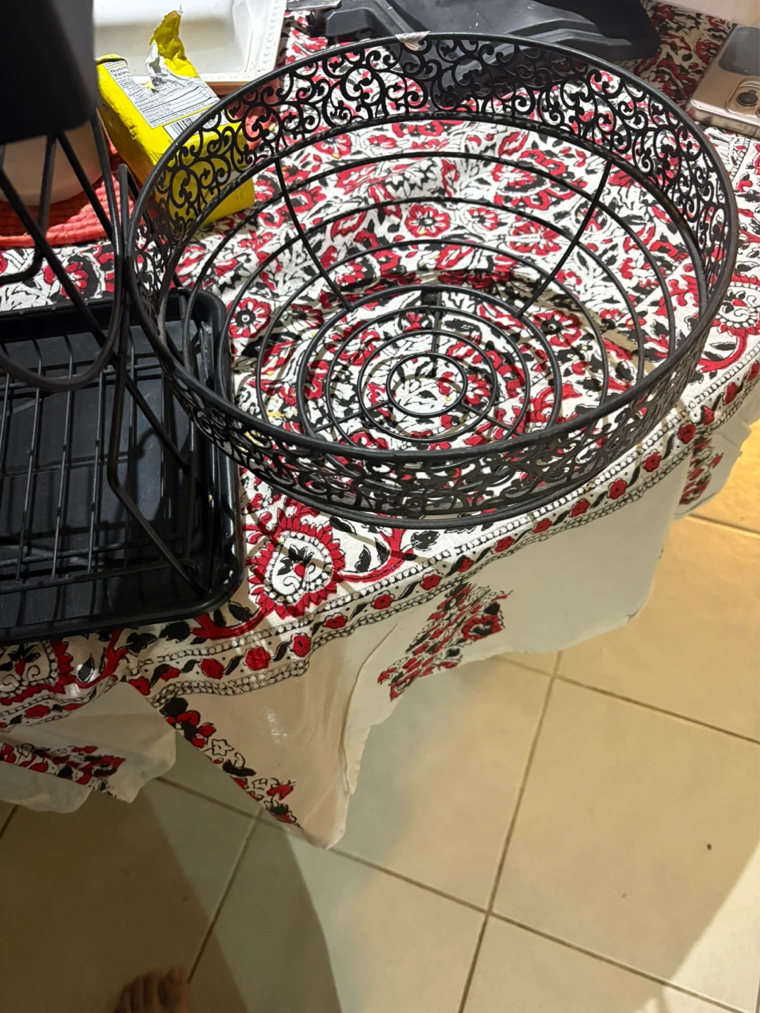 Black Metal Dish Rack with Cutlery Holder