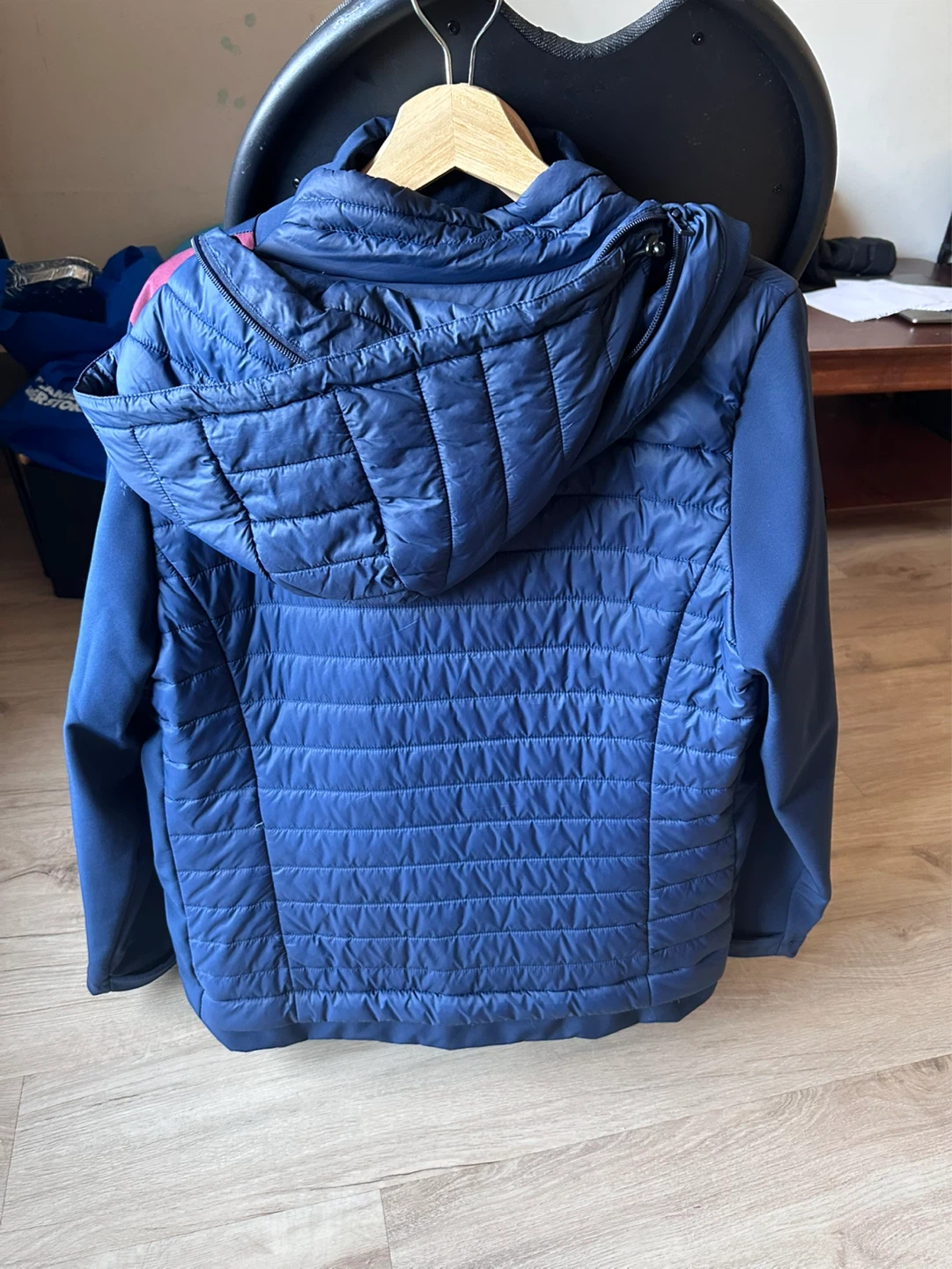 Blue Puffer Jacket with Hood - women’s - photo 2