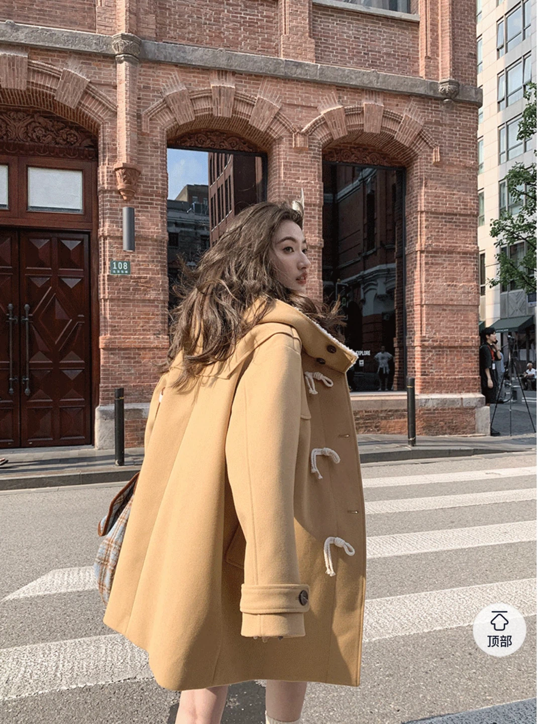 Camel Duffle Coat with Hood - photo 3