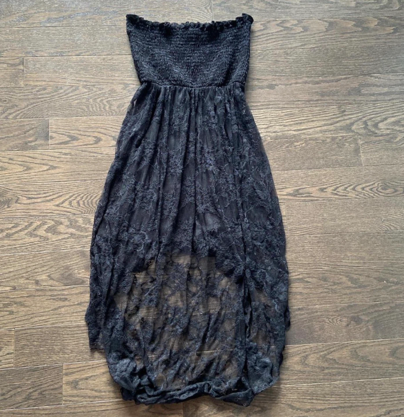 Nella Fantasia Black Lace Strapless Hi-Lo Dress - photo 2