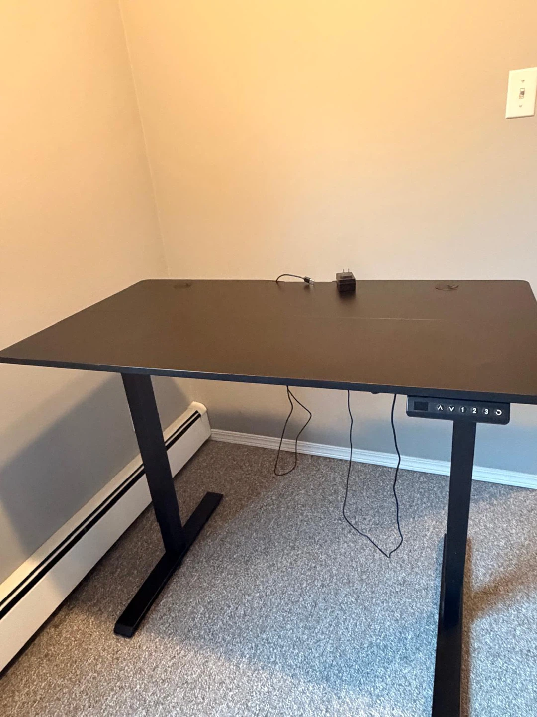 Black Standing Desk with Electric Height Adjustment
