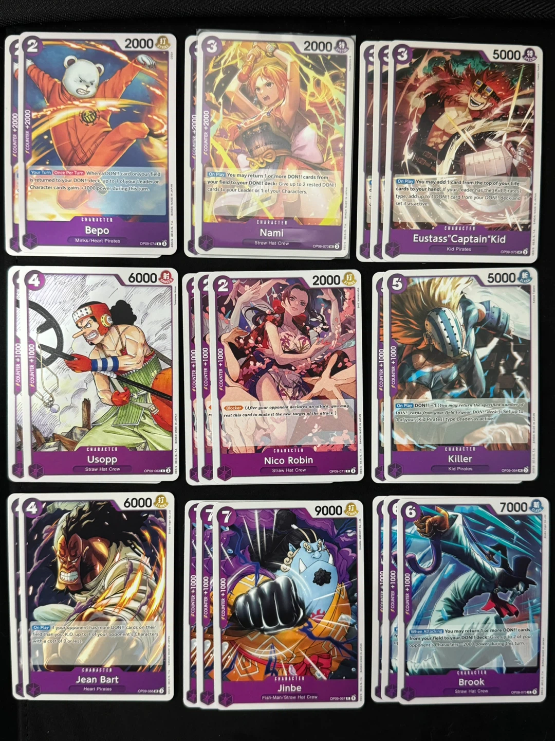 One Piece OP09 Bulk Lot – Sorted by Color Playables