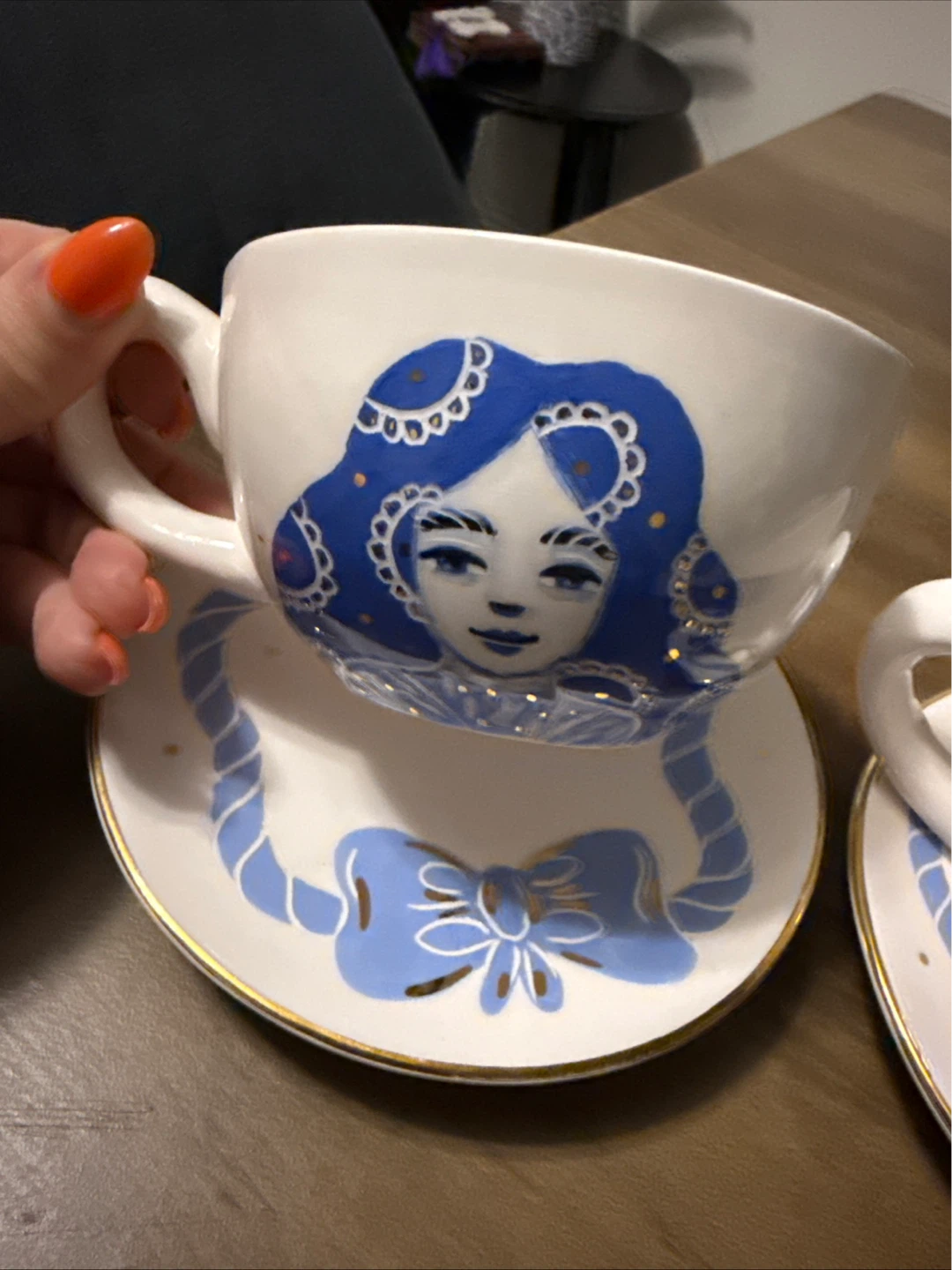 Ceramic Teacup and Saucer Set