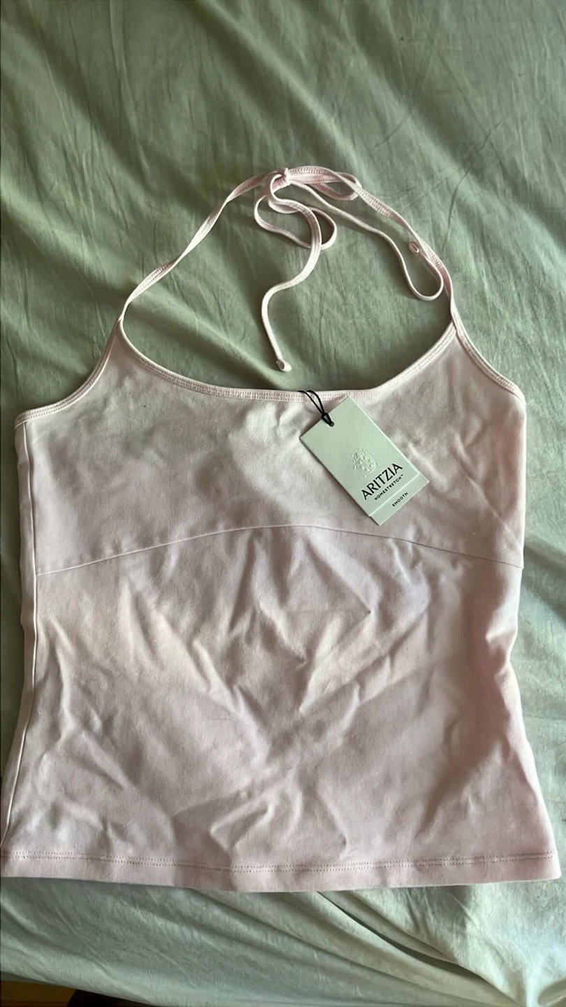 ARITZIA Homestretch Smooth Halter Tank Top - Light Pink