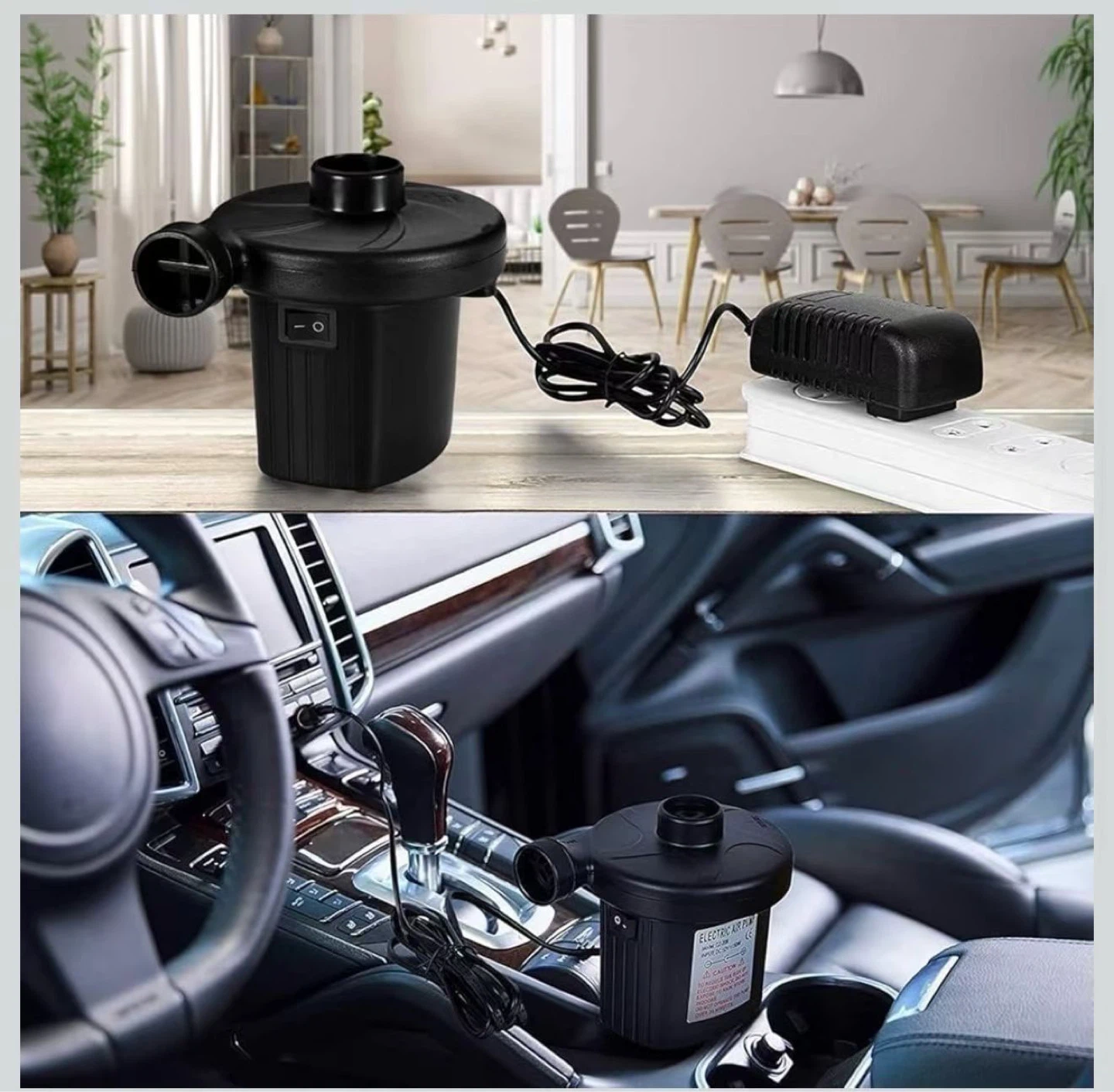 Electric Air Pump with Car Adapter and 3 Nozzles - photo 2