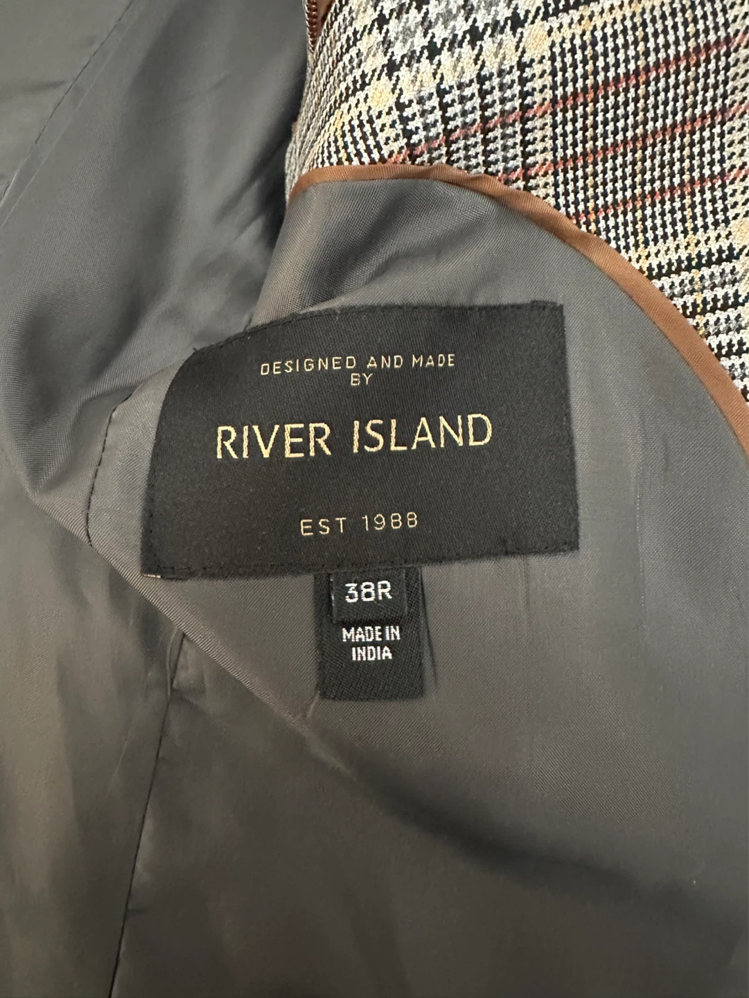 River Island Plaid Suit Jacket and Pants Set - 38R - photo 3