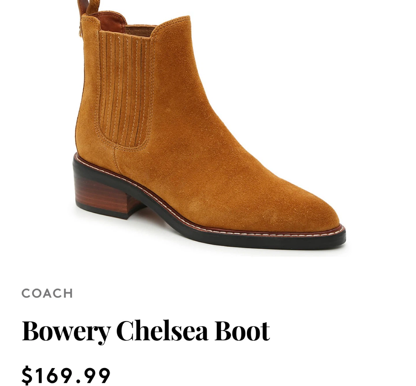 Coach Bowery Chelsea Boots - Size 6