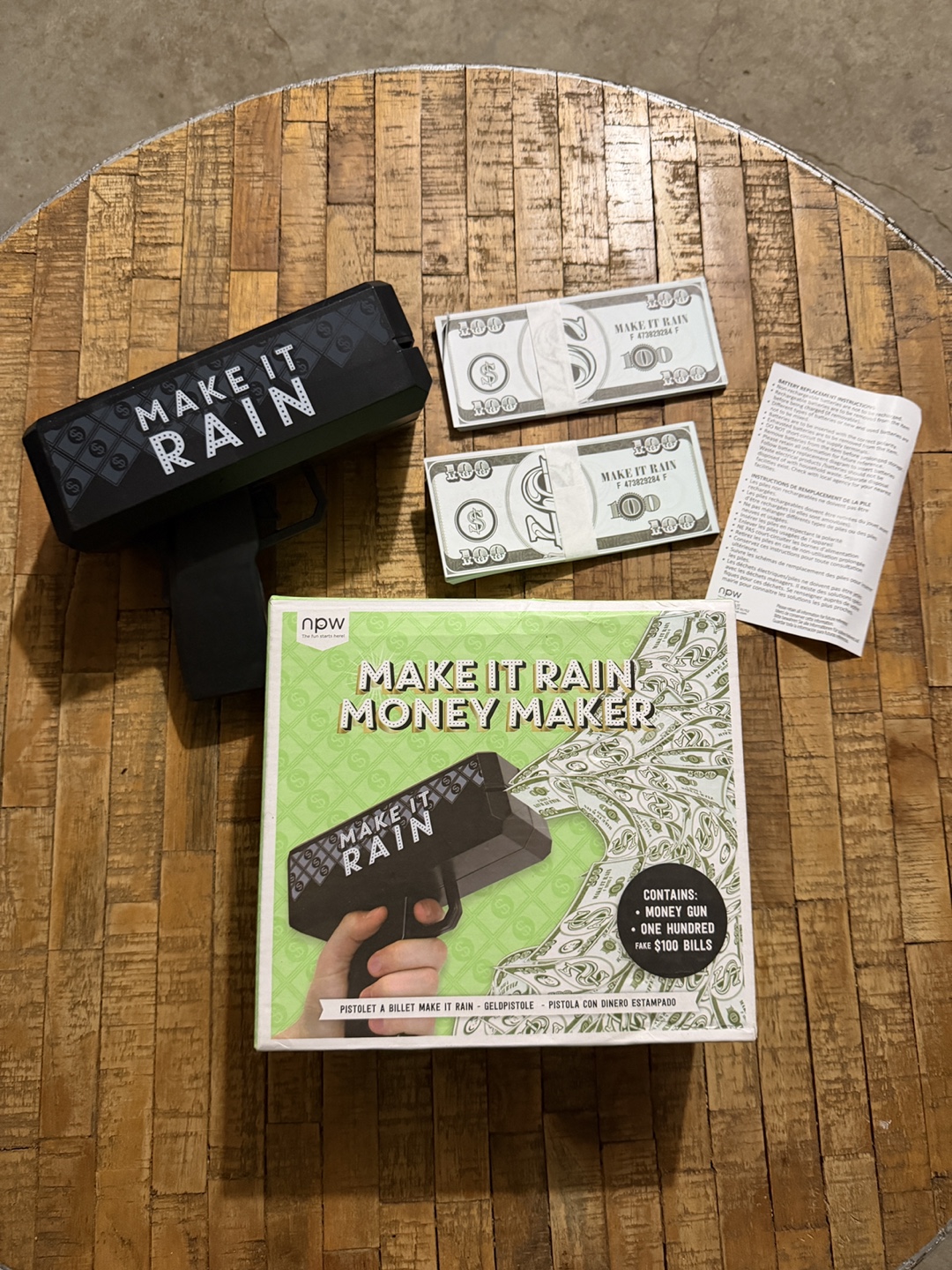 NPW Make It Rain Money Gun Shooter Toy, Multicolor, 101 Pieces