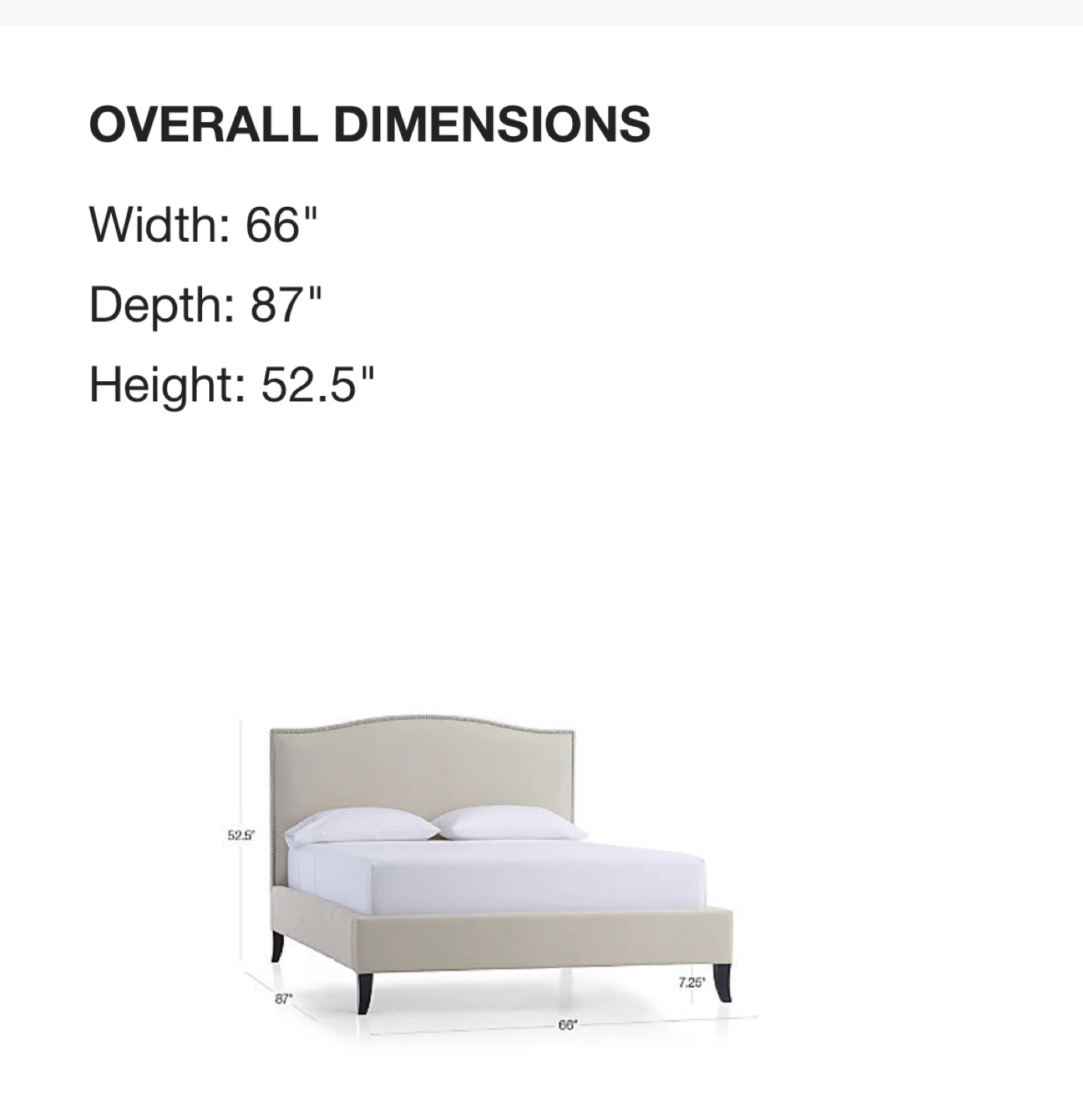 Queen upholstered studded bed frame - Beige - photo 4
