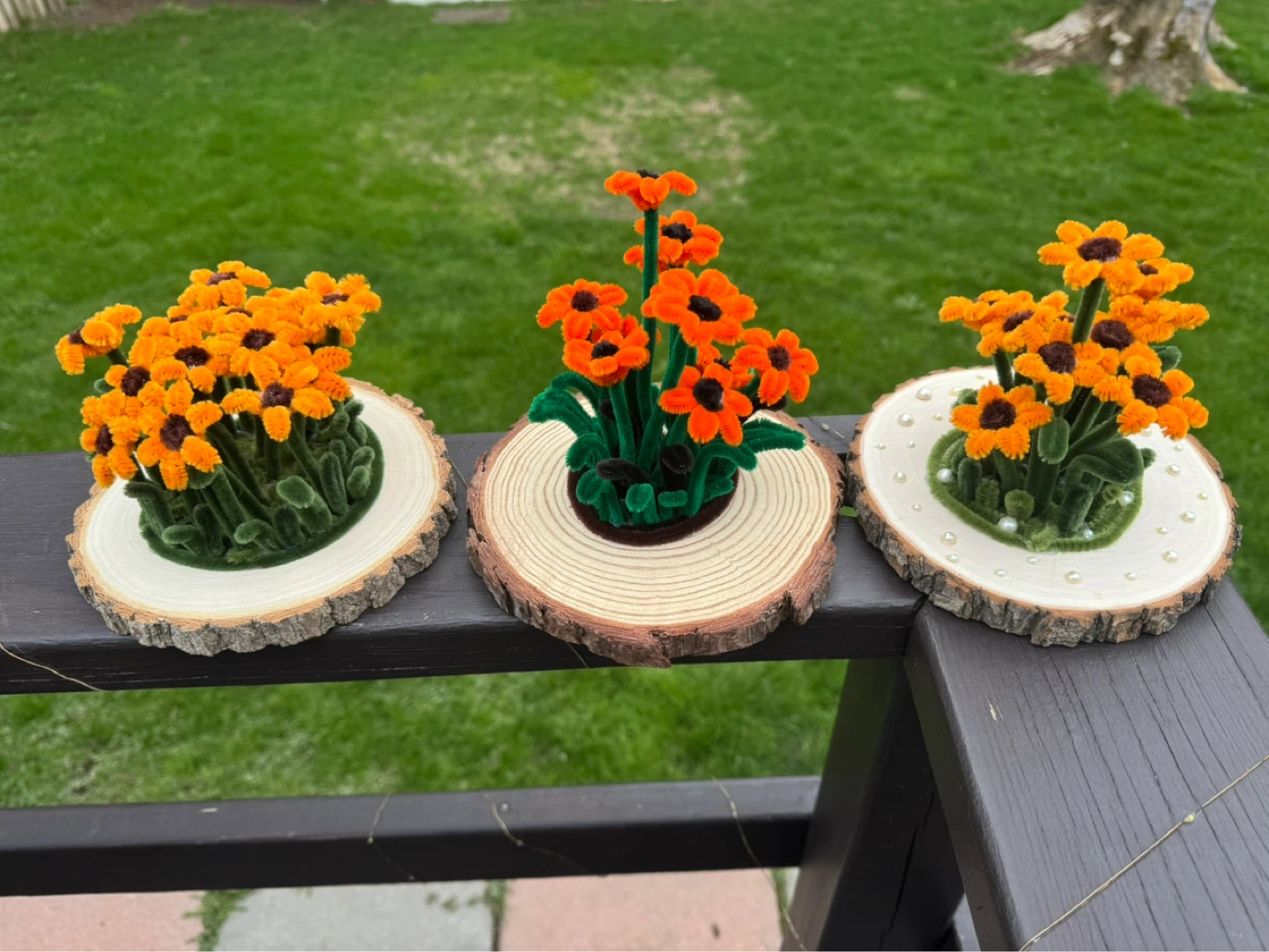 SunFlowers on Wood Slice - middle one sold out