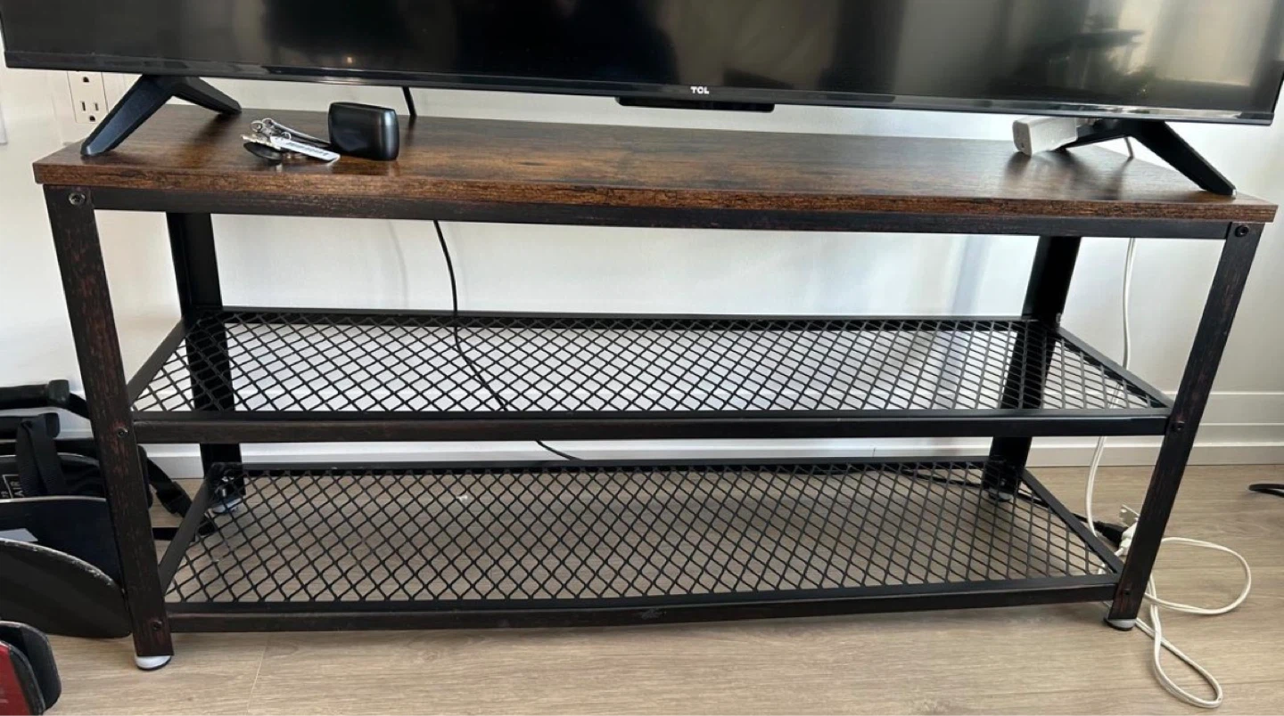 Industrial Style 3-Tier Shoe Rack Bench - photo 2