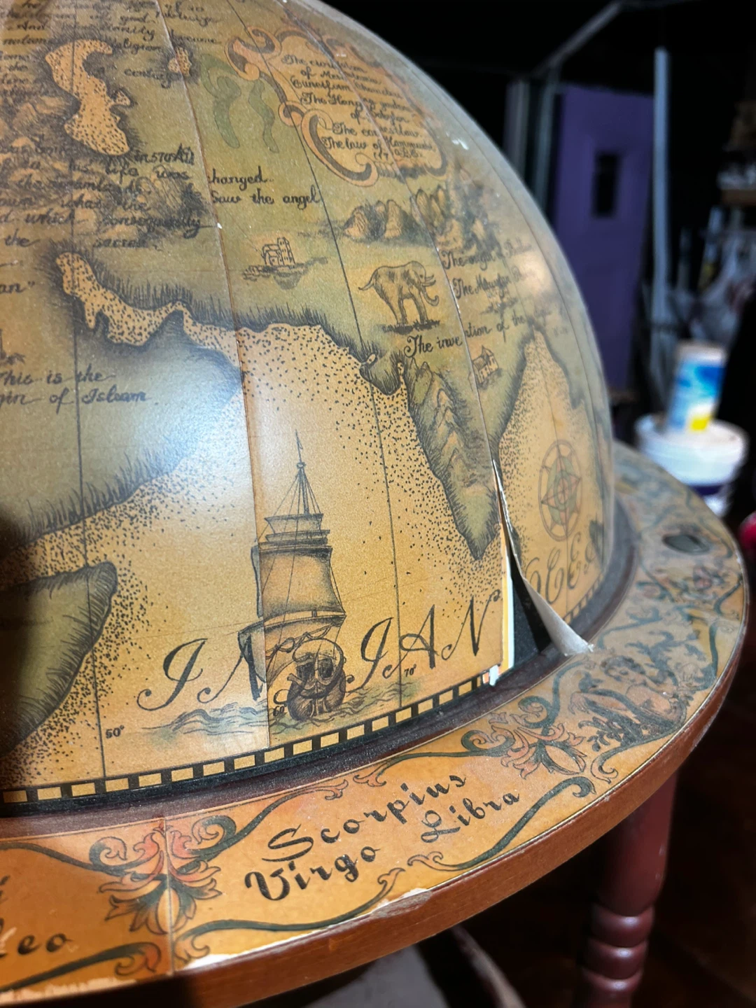 Vintage Celestial Globe Bar Cart - photo 3