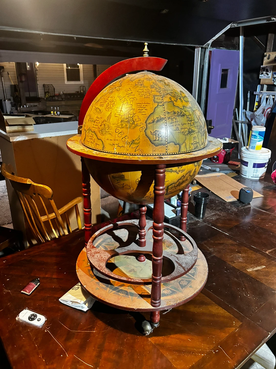 Vintage Celestial Globe Bar Cart