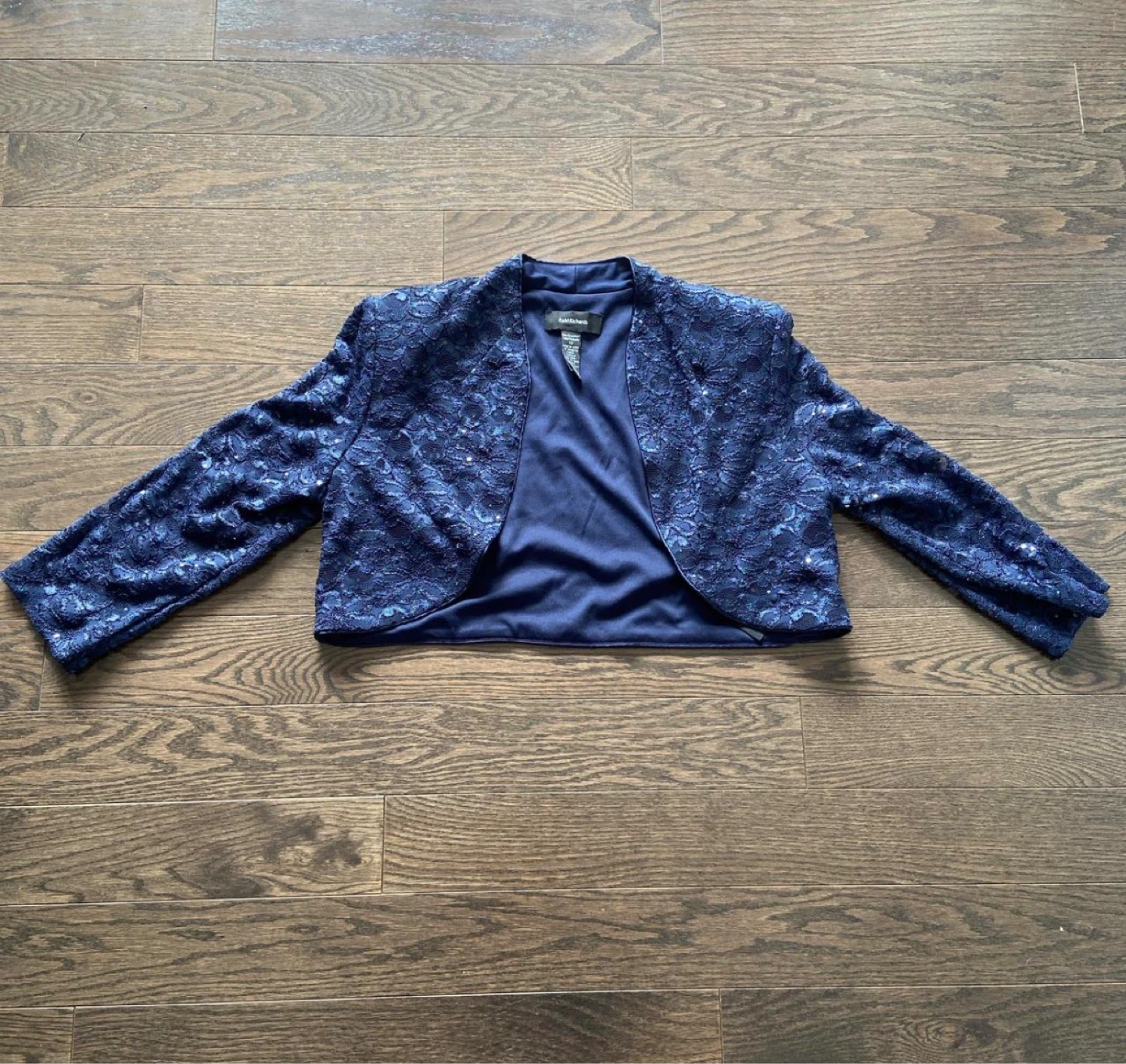 R&M Richards Navy Tiered Dress with matching blazer- Size 10 - photo 5