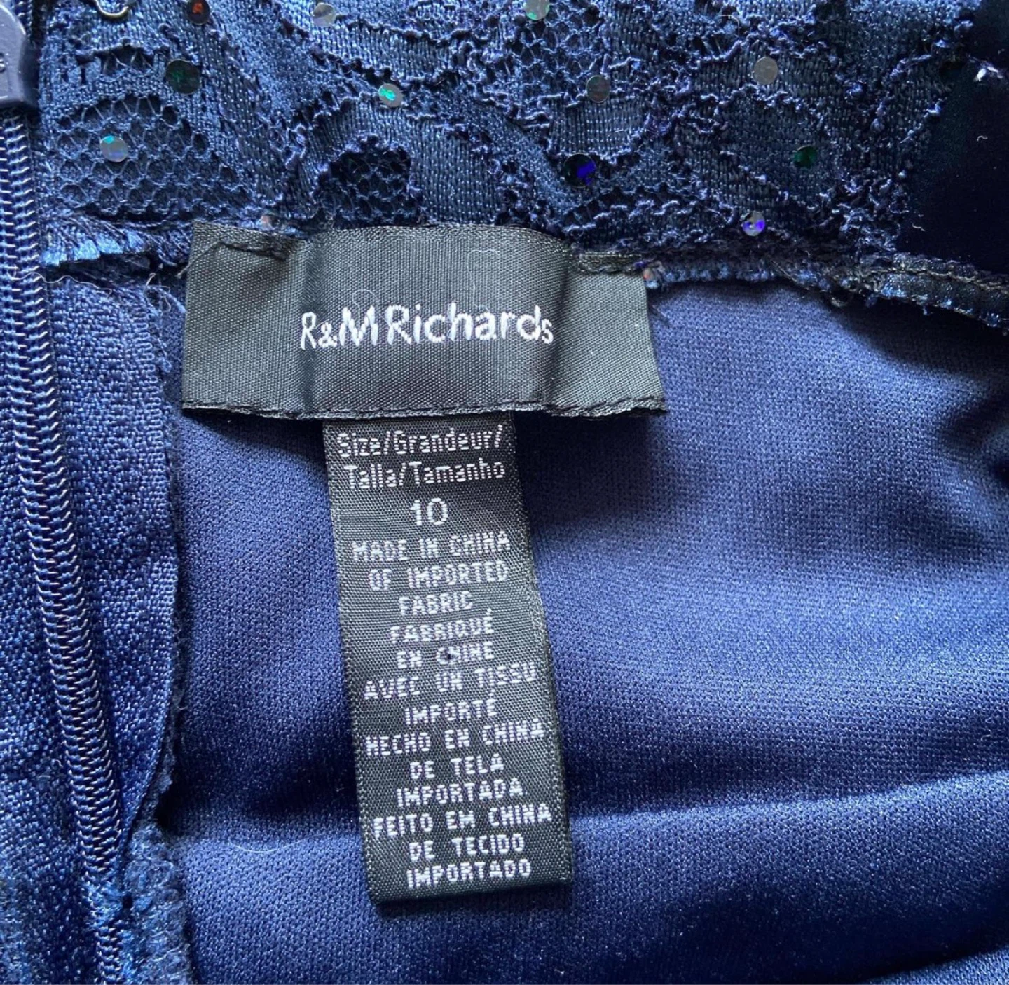 R&M Richards Navy Tiered Dress with matching blazer- Size 10 - photo 4